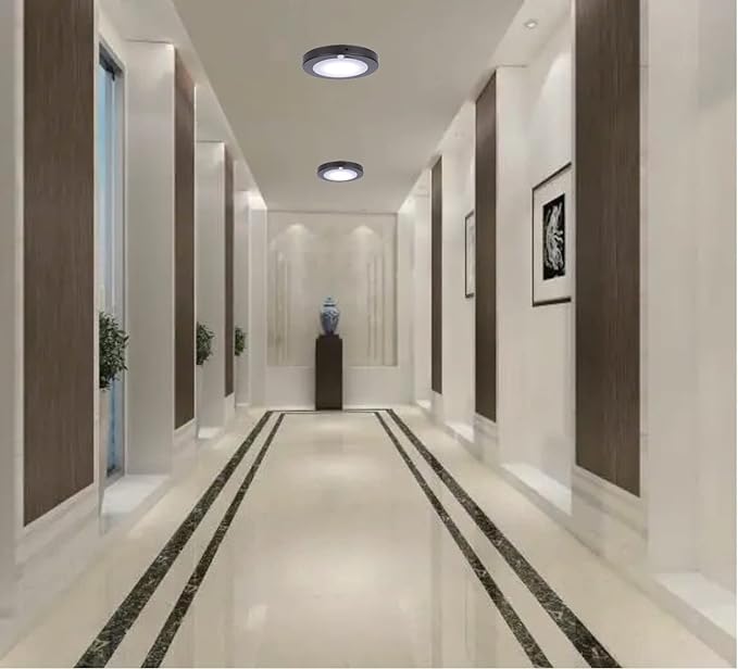LIT-PaTH LED Flush Mount Ceiling Light, Closet Lighting Fixture with Motion Sensor and Dusk to Dawn, 10.5W, 800 Lumen, 6.2 Inch, Anti-Rust Galvanized Housing, Bronze Finish 5000K 4-Pack