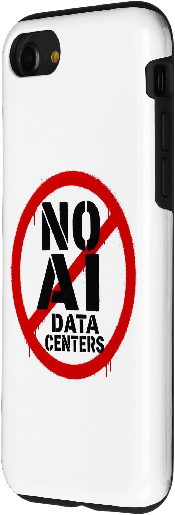 No AI Data Centers ��� Simple Minimal Spray Paint Style Text Case for iPhone SE (2020) / 7/8