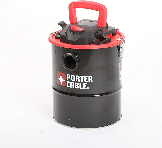 Porter-Cable 4 Gallon 4 Peak HP Ash Vacuum, with Metal Hose, Pre-Filter, and Cartridge Filter, Ideal for Fireplaces, Bonfire Pits, Wood-Burning Stoves, BBQ Grills, Black-PCX18184