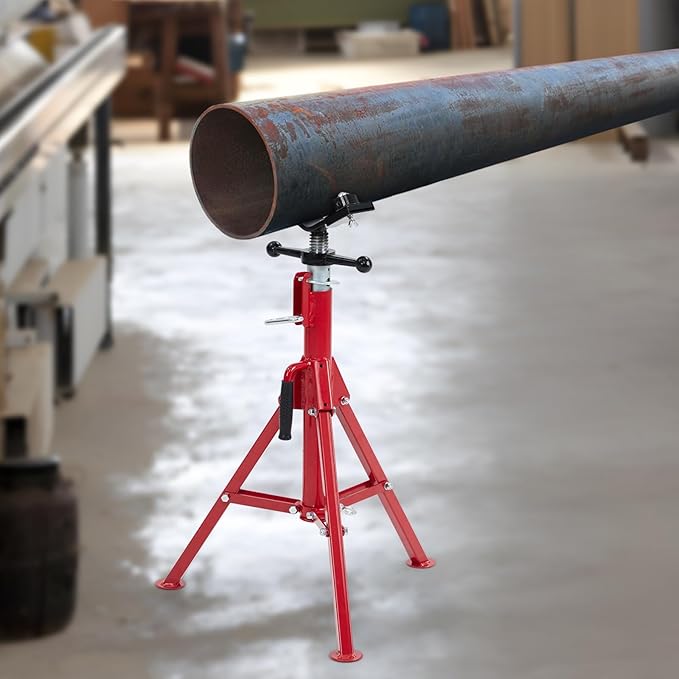 2PCS Pipe Jack Stand, Heavy Duty Pipe Stand, 2-Ball Transfer, 2500LB Jack Stands Carbon Steel with Portable Folding Legs 28-52 Inch Height Adjustable 1/8"-12" Capacity
