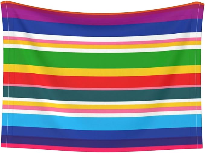 Two Sided Plush Pet Blanket for Crates Carriers Home Use, Novel Colorful Mexican Blanket Stripes, Reversible Throw with Cozy Dot Fabric and Silky Reverse for Small Large Pets