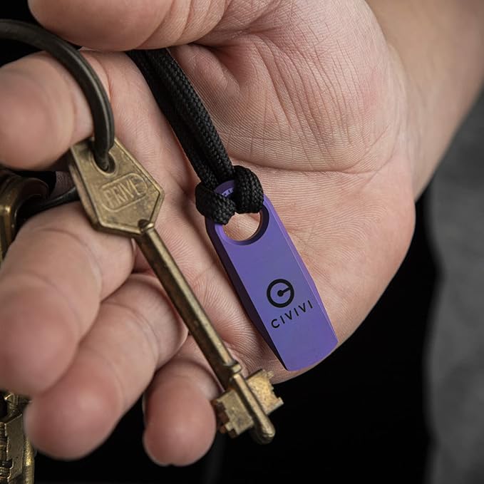CIVIVI Mini Titanium Pry Bar, 1.70" Overall Ti-Bar EDC keychain Multi-Tool, Designed by Ostap Hel C21030-2 (Purple)