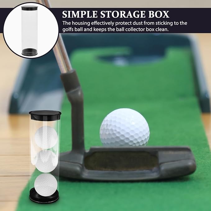 VOSAREA 2Pcs Golf Ball Holder Tube Transparent Golf Ball Container Scratch Design for Displaying Golf Balls for Collectors and Enthusiasts