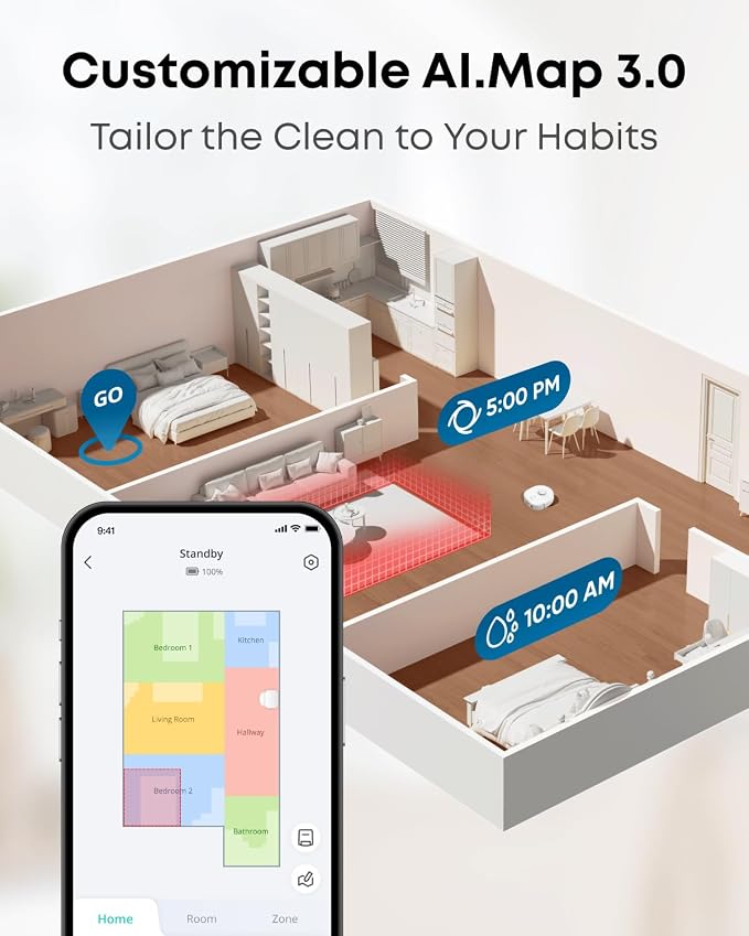 eufy X10 Pro Omni Robot Vacuum and Mop, Dual Mops, 12 mm Auto-Lift, White | 8,000 Pa Suction, Carpet Detection, AI Obstacle Avoidance, Auto Mop Washing & Drying, Self-Emptying Station