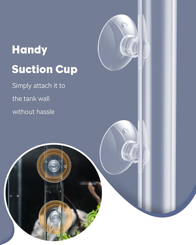 Pawfly 12 Inch Aquarium Shrimp Feeder Set, Clear Glass Tube with Dish & 2 Suction Cups, Feeding Supplies for Fish and Shrimp Tanks