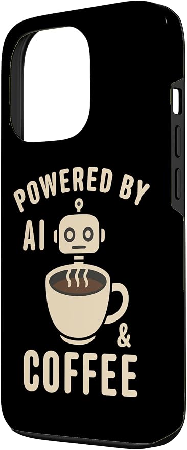 Powered by AI and Coffee Robot Case for iPhone 13 Pro