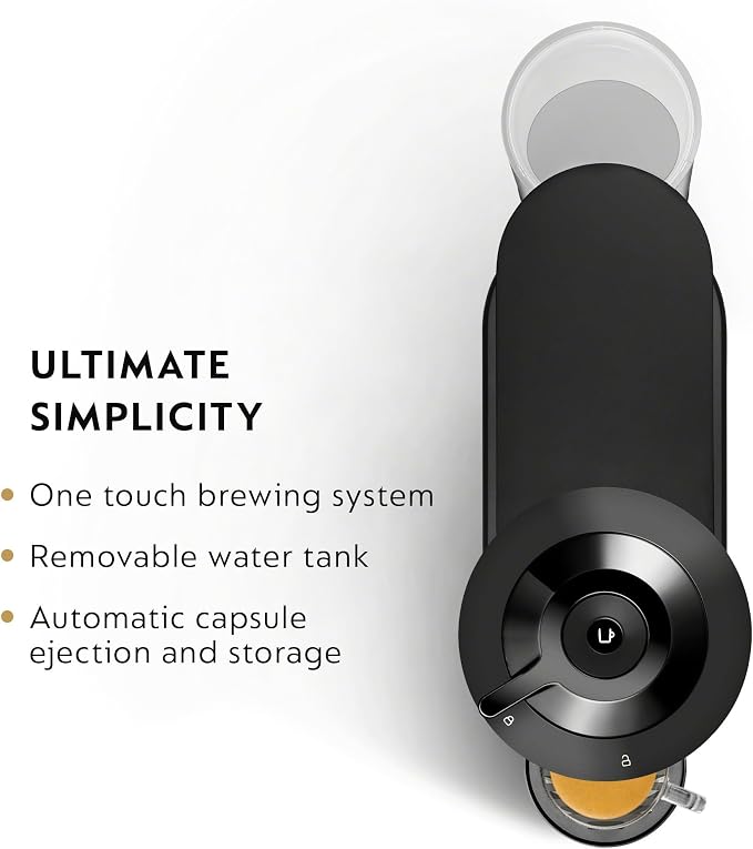 Nespresso Vertuo Next Coffee & Espresso Maker by De'Longhi, Black | Matte black coffee machine with slim, sustainable design. Brews 6 cup sizes, espresso to 18 oz., topped with crema.