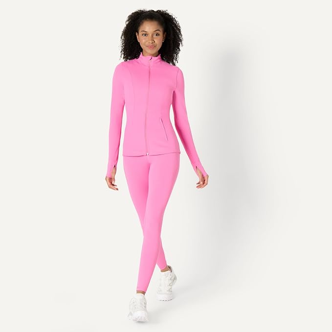 Amazon Essentials Women's Active FormFlex Buttery Soft Slim Fit Quarter Zip Long Sleeve Pullover Jacket