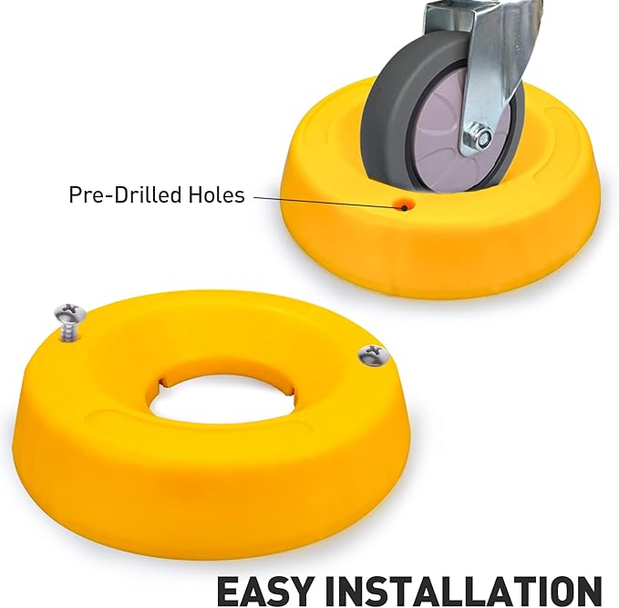 HOXWELL 2 Pcs Wheel Dock for Trailer Tongue Jack, Heavy Duty Wheel Dock for Cargo Camper RV Boat Roller Stopper, Caster Chock Easy to Store and Transport (2 Pack)