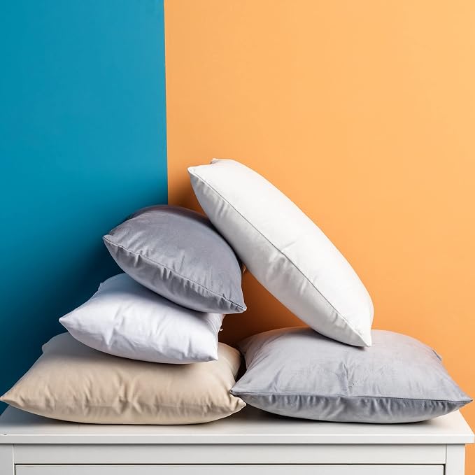 White 12x20 Throw Lumbar Pillow Covers Decorative Cushion Covers Set of 2 | Soft Velvet Pillow Cases with Invisible Zipper for Modern Couch Sofa Bed Living Room Bedroom Home Decor