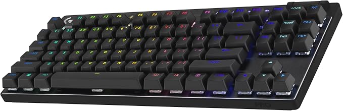 Logitech G PRO X TKL Lightspeed Wireless Gaming Keyboard (Linear) - Black | Lightspeed wireless, Ultra-Portable Tenkeyless Design, LIGHTSYNC RGB, PBT keycaps, Linear Switches