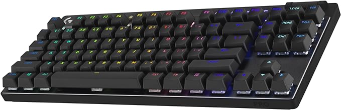 Logitech G PRO X TKL Lightspeed Wireless Gaming Keyboard (Clicky) - Black | Lightspeed wireless, Ultra-Portable Tenkeyless Design, LIGHTSYNC RGB, PBT keycaps, Clicky Switches