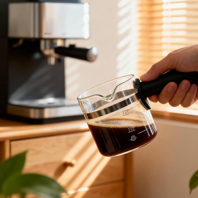 4 Cup Espresso Glass Coffee Pot Replacement-Espresso Accessories | Espresso Accessories，Compatible with IMUSA, Hamilton Beach, Mr.Coffee, Breville, UNIVEN Espresso Machine,Black handle