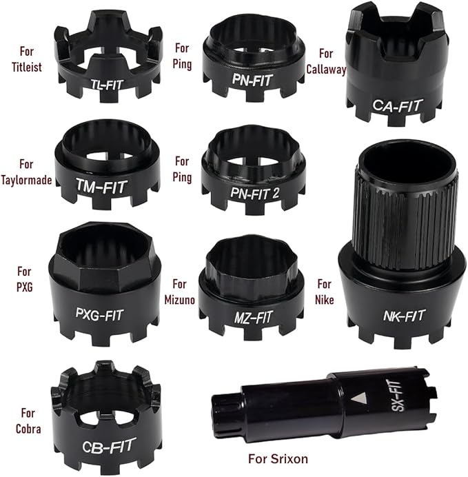 ROYMADE All FIT Golf Adapter Sleeve Compatible with Ping/Taylormade/Callaway/Titleist/Mizuno/Nike/Cobra and PXG, You can Change Different Golf Heads by 9Rings and Adjustable Wrench