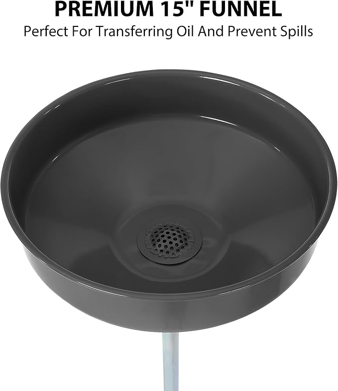 20 Gallon Waste Oil Drain Tank, Oil Drain Extractor, Pneumatic Drainer for Automotive Fluids, Portable Waste Oil Container with Air Operation (8 Gallon-Black)