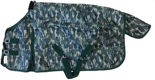 AJ Tack 1200D Waterproof Winter Pony Blanket - 300g Heavyweight Turnout with Fleece Collar, Shoulder Gussets & Tail Flap - Camouflage 58"