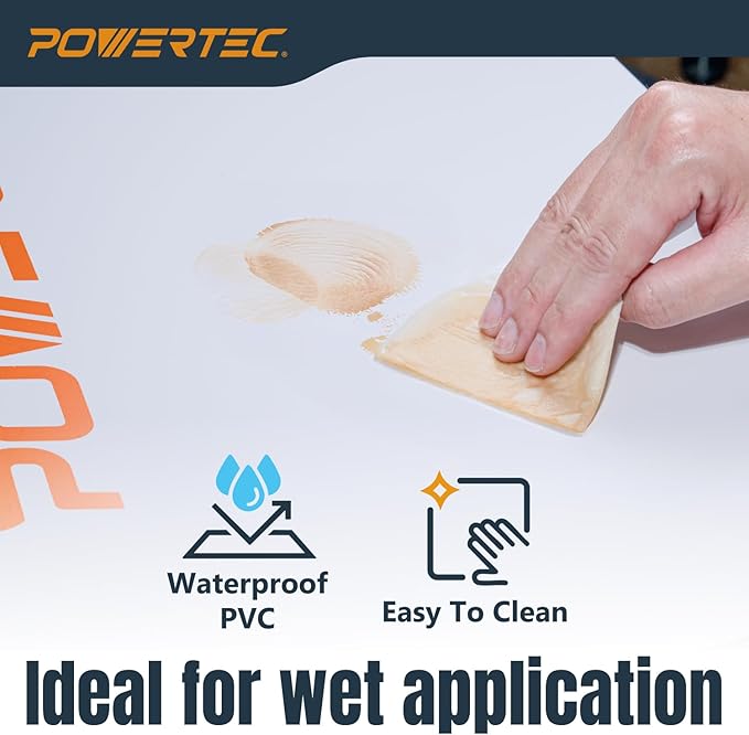 POWERTEC Arachni-Flex 24" x 48" Waterproof PVC Foldable Workbench Tabletop – Portable Work Surface for Wet and Dry Applications with Quick-Insert Locks (72188)