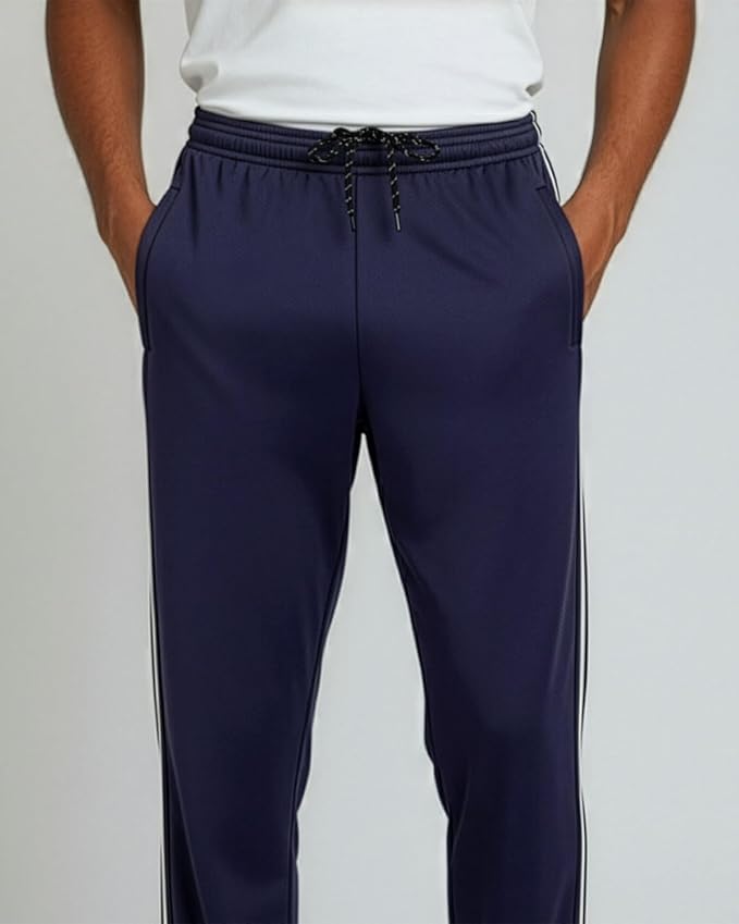 3 Pack Men's Mesh Open Bottom Sweatpants Active Athletic Workout Gym Pocket | Available in Big & Tall, Uncuffed, Elastic Waistband, Drawstring, Straight Leg, Running, Jogging, Exercise, Training, Sports