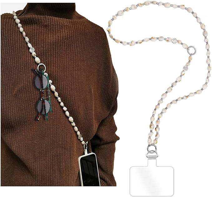 Phone Crossbody Strap, 2in1 Wrist Charm&Shoulder Lanyard,3Ways Usage free to Assembly and Disassembly Phone Strap with Tether Patches for Most Phones Bag Purse (L)
