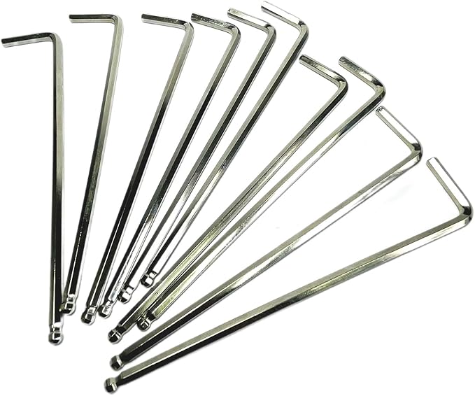 10pcs 4mm Ball End Allen Wrench sets,4mm Hex Key Wrench set,4mm ball end Hex Driver allen key Door Key L Shaped hex wrench set with Long Arm 139mm lengh.4mm ball end hex wrench