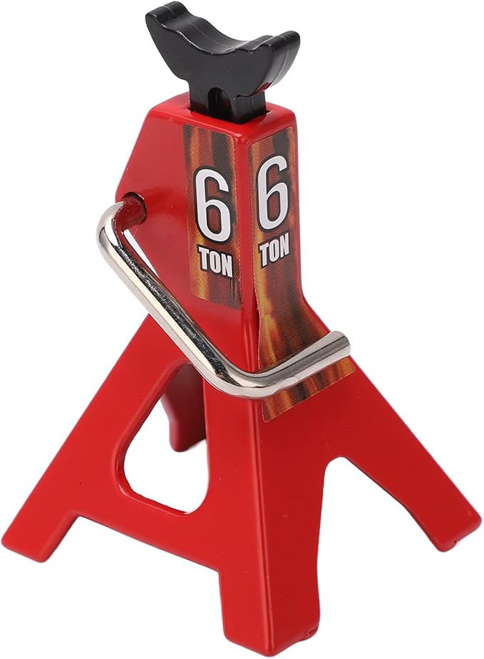 Simulation Jack Stand 75mm~102mm Adjustable Height RC Jack Stand Climbing Car Simulation Decorative Accessory Mini Lifting Jack for SCX10 D90 1/10 RC Car(Red)