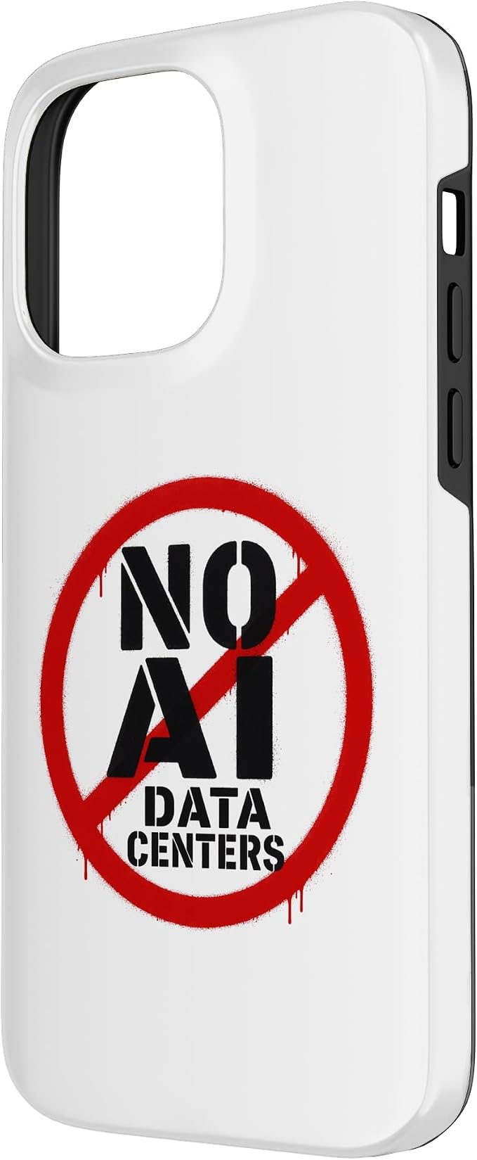 No AI Data Centers ��� Simple Minimal Spray Paint Style Text Case for iPhone 14 Pro Max