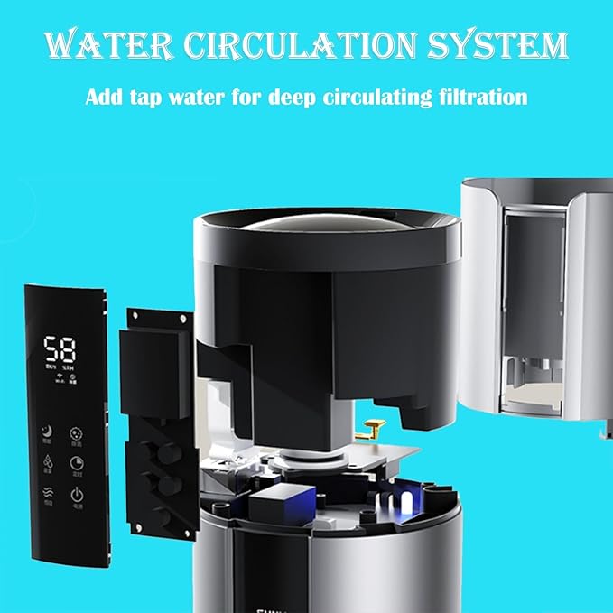 9L Cool Mist Humidifier, Ultrasonic Fast Humidifier for 645 Sq Ft, Smart App & Remote Control, HD Humidity Display, Tap Water Friendly for Home Office