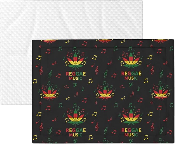 Reversible Pet Blanket for Sofa Protection Pet Comfort, Rasta Reggae Music Note Weedleaf Leaf, Double Sided Design with Cozy Nubby Nap Side and Durable Smooth Play Side