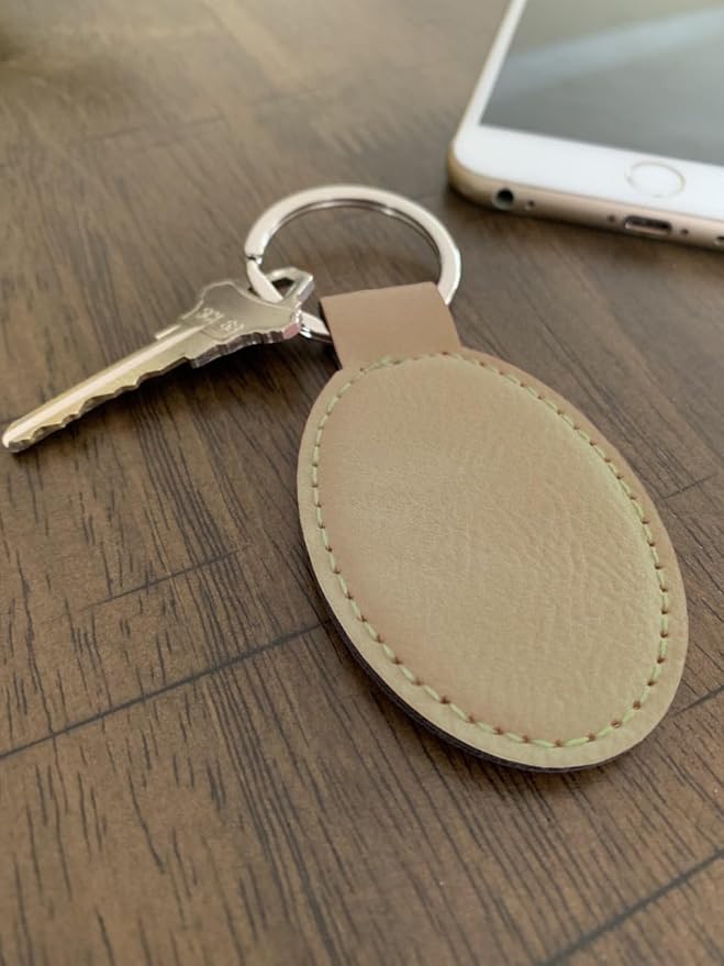 LaserGram Oval Keychain, Disc Golf, Personalized Engraving Included