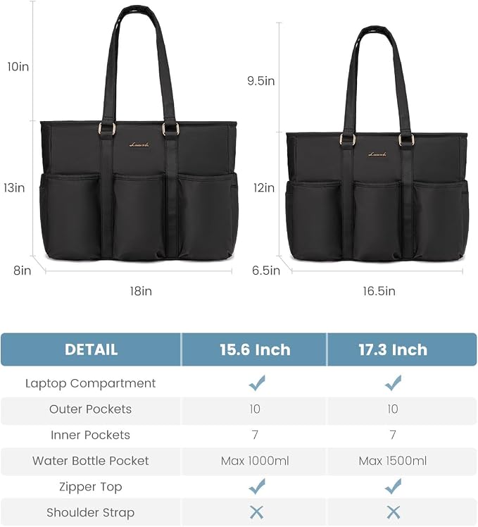 LOVEVOOK 17 Inch Laptop Tote Bag for Women Work, Teacher Tote Bag Nurse Bag, Professional Utility Computer Bag For Work/Travel/College/Daily, Large Purse Handbag With Trolley Sleeve & Large Cup Holder