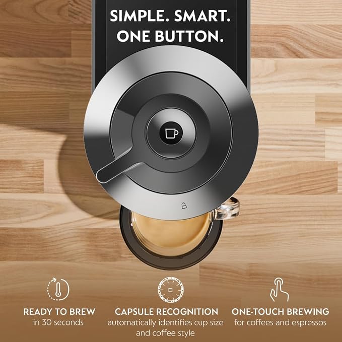 Nespresso Vertuo Next Deluxe Coffee & Espresso Maker by De'Longhi | Brews 6 cup sizes including 5, 8, 12 and 18 oz. Slim, sustainable design with over 40 Vertuo coffee blends to explore.
