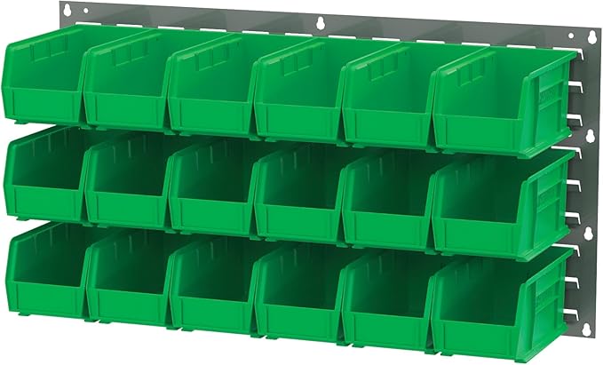 Akro-Mils 30136 Heavy Duty Wall Mount Garage Storage Steel Louvered Panel | Wall Storage Bin Hanging Organizer System for AkroBins, 36-Inch W x 19-Inch H, Grey, Single