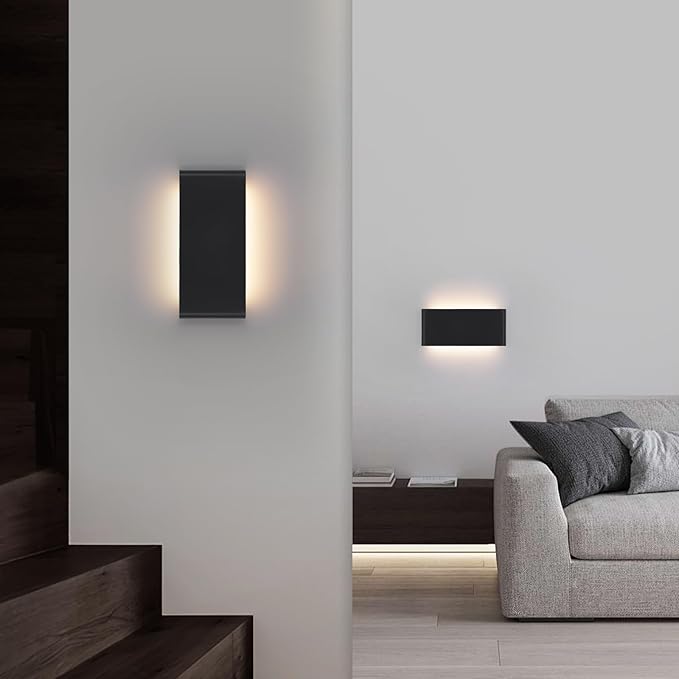 15"Modern LED vanity light,20W Dimmable 5 CCT (3000K-6500K) Adjustable Wall Lamp,Up and Down Wall Lighting,Indoor Wall Sconce for Bedroom,Staircase,Hallway,Dressing Table,2 Pack（Black）