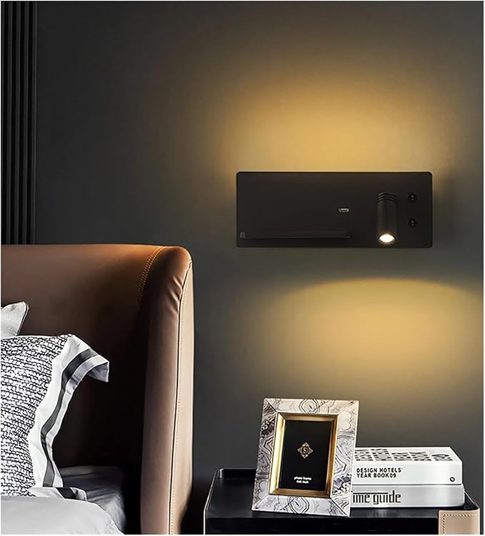 Wireless Charging Column Modern Minimalist Style LED Tone Wall Light Black White Luxury Home Decor Home Appliances Bedroom Nightstand, Lighting Chandelier