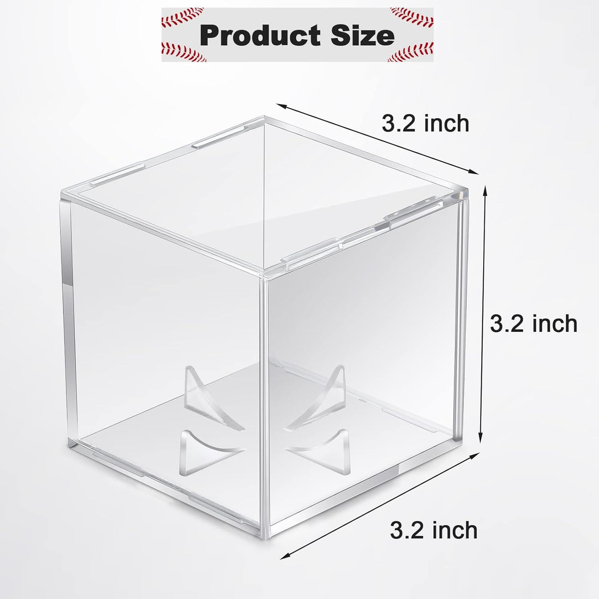 Skiennix 18 Pcs Baseball Display Case - Clear UV Protected Acrylic Cube Box for Official Size Balls