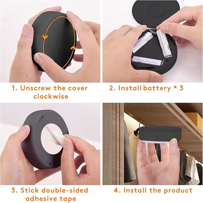 LED Lights with Wireless Remote, 13 Color RGB - for Closet, Under Cabinet,Bedroom Wall, Battery Powered Puck Lights. Convenient 3M Stick On