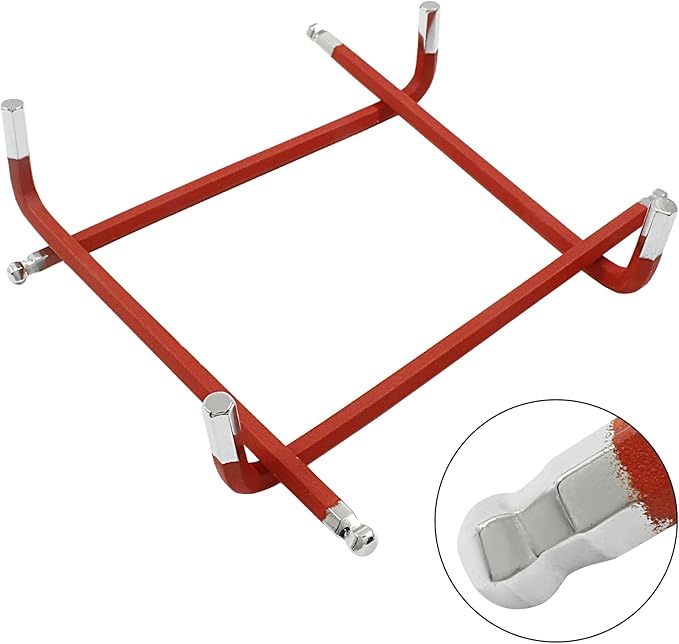6mm Ball End Allen Wrench Set,25° Angle Metric Allen Wrenches Set,Red Hex Allen Wrench Pack of 4,Ball End L Key Wrench for Bicycle,Furniture,Equipment