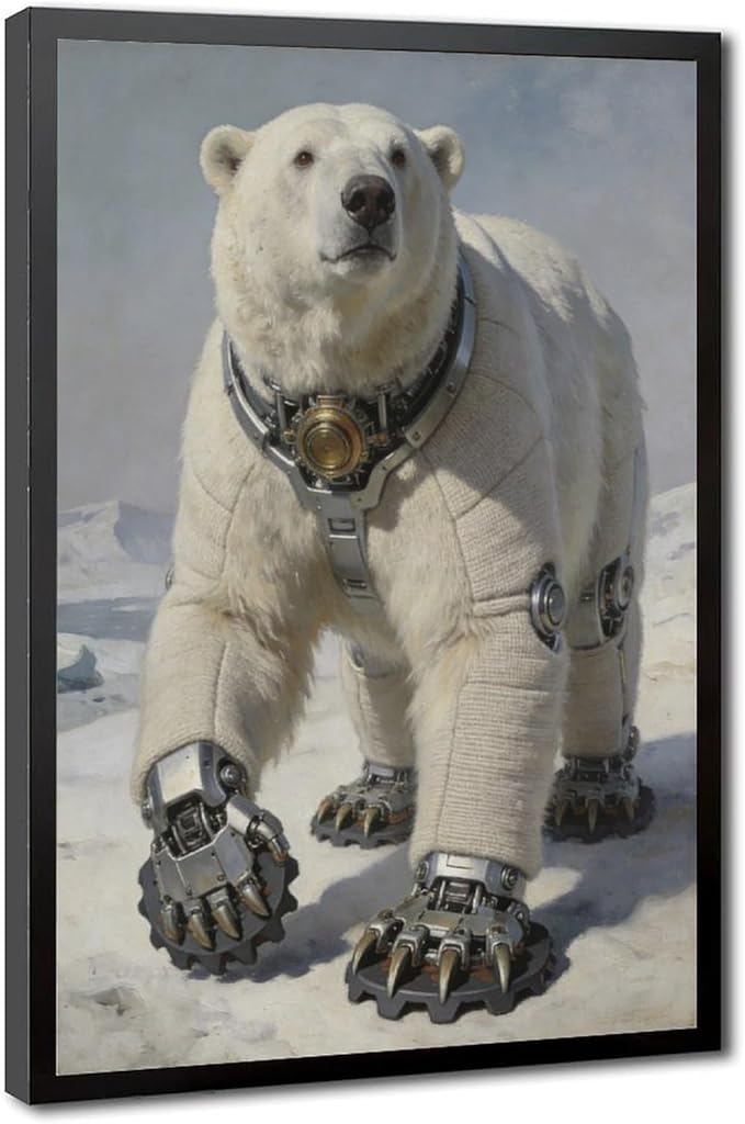 Framed Futuristic Fantasy Wall Art for Living Room TV Wall Modern Tech Style Home Decor 08x12in