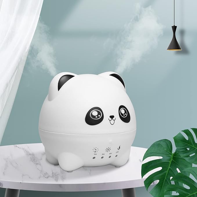 Mini Cool Mist Humidifier - Quiet Aroma Diffuser with 7 Color LED Lights, 2 Mist Levels, Timer & Auto Shut-Off for Bedroom and Office