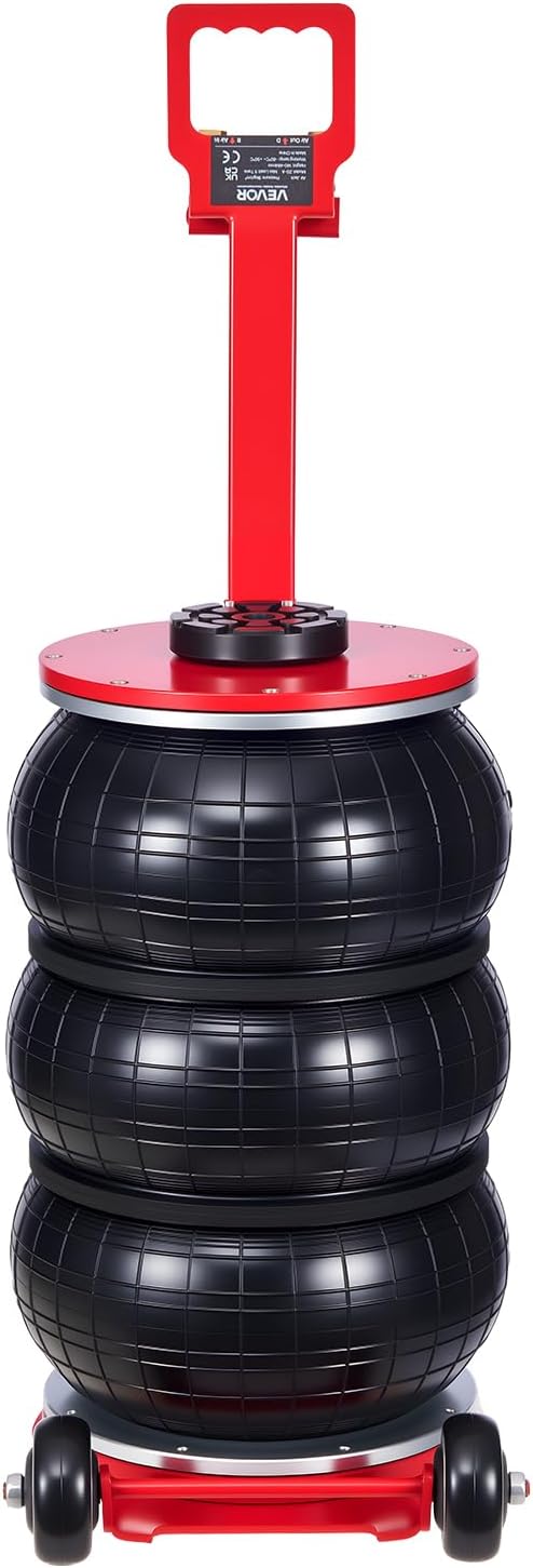 VEVOR Air Jack, 5 Ton/11023 lbs Triple Bag Air Jack, Airbag with Six Steel Pipes, Lift Up to 18.3 inch/464 mm, 4-10 s Fast Lifting Pneumatic with Adjustable Long Handle for Cars, SUVs, Pickup Trucks