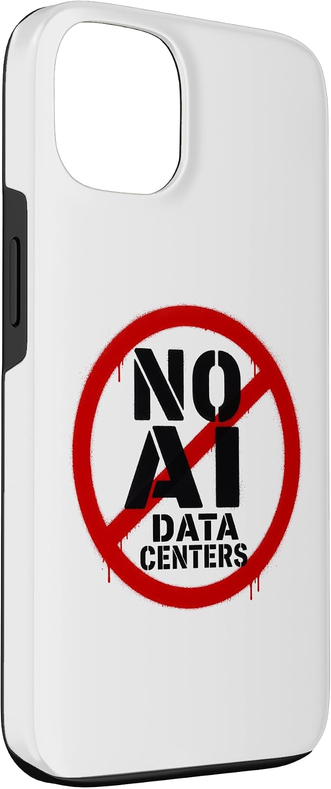 No AI Data Centers ��� Simple Minimal Spray Paint Style Text Case for iPhone 13
