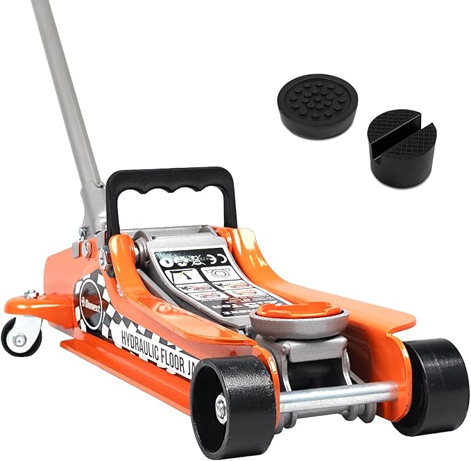 Donext 2.5 Ton Steel Floor Jack, Low Profile Hydraulic Racing Floor Jack, Heavy-Duty Racing Floor Jack with Single Piston Lift Pump, Lifting Range 3-3/8" - 14-15/16"