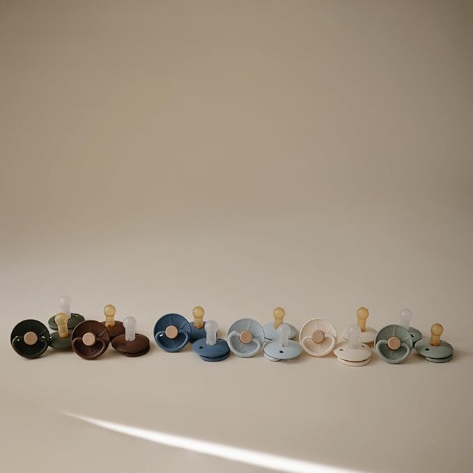 FRIGG Little Viking SilkySoft Silicone Baby Pacifier 2-Pack | Made in Denmark | BPA-Free (Ocean View/Cocoa, 0-6 Months)