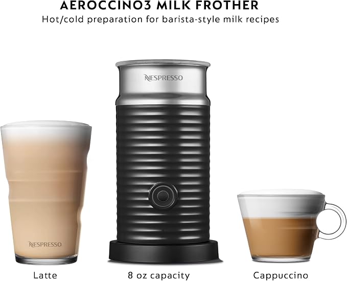 Nespresso Vertuo Pop+ Coffee Machine with Milk Frother, Mango Yellow | Yellow coffee and espresso maker by De'Longhi with compact design. Aeroccino3 frother bundle for hot or cold foam drinks.