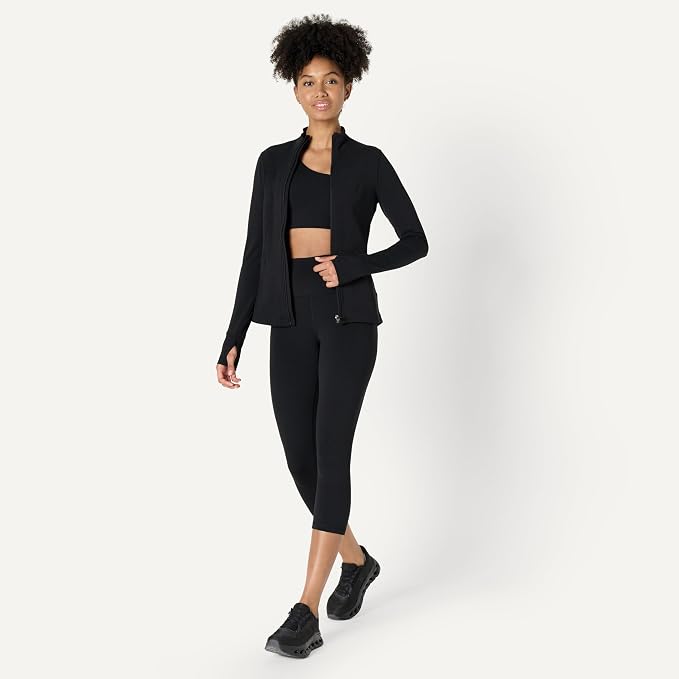 Amazon Essentials Women's Active FormFlex Buttery Soft Slim Fit Quarter Zip Long Sleeve Pullover Jacket