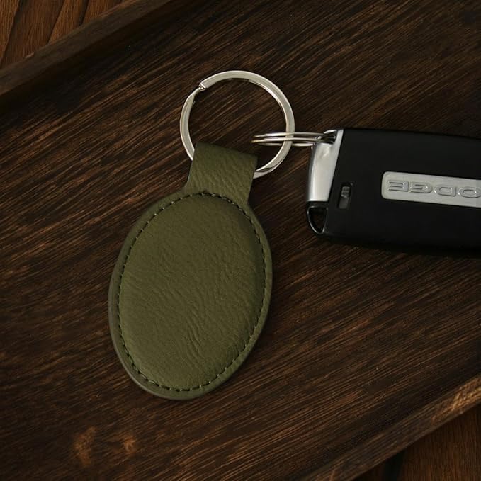 LaserGram Oval Keychain, Disc Golf, Personalized Engraving Included