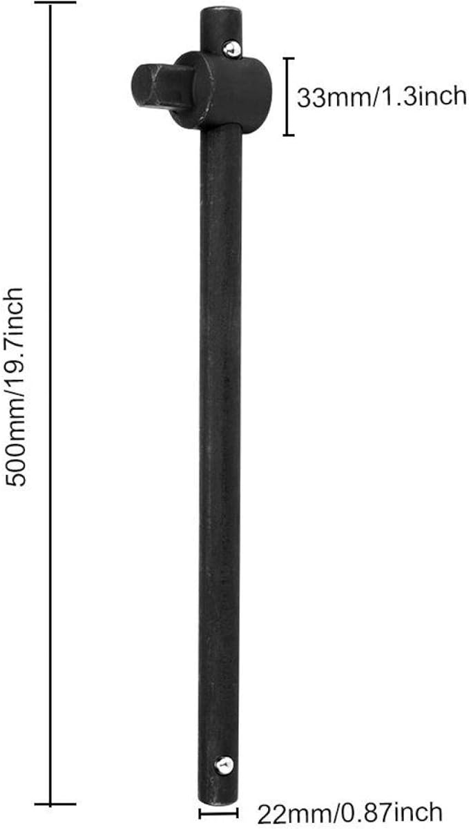 Akozon 1" T-Handle Wrench, Sliding Wrench Breaker Socket Wrench Breaker Bar, Heavy Duty Steel