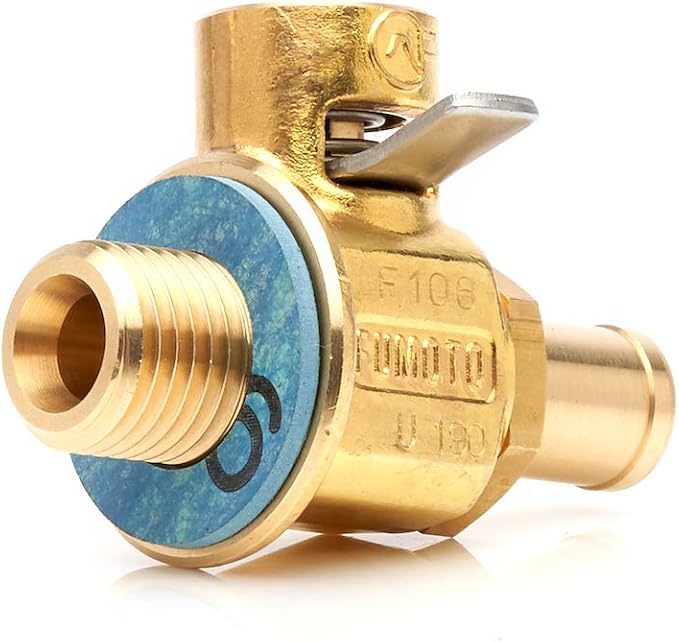 Original Fumoto F107N with LC-10 lever clip FN-Series Engine Oil Drain Valve, 1 Pack, Golden