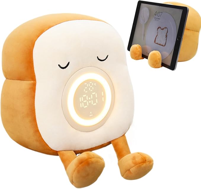 Toast - Bread LED Alarm Clocks,Multifunctional Dimmable Bedside Lamp, Home Decorations for Kids Teens Room Decor Desk Accessories