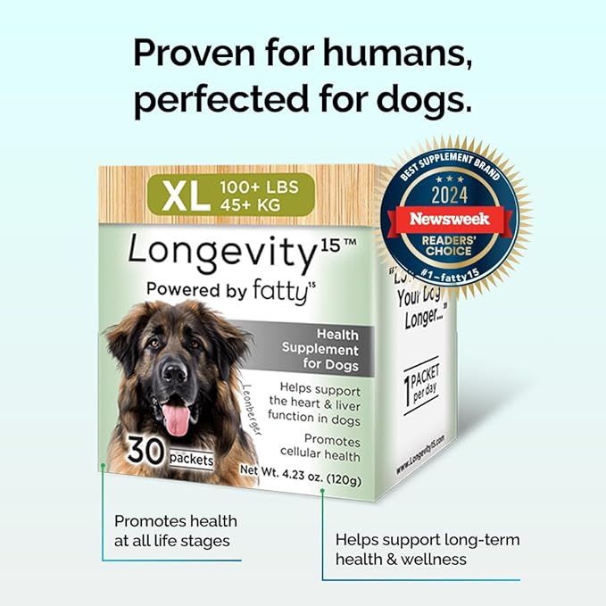 Yummy Combs Longevity15 – C15:0 – Fatty Acid Health Supplement for Dogs – Healthy Pet Supplies – for Small Dogs, 3 Pack